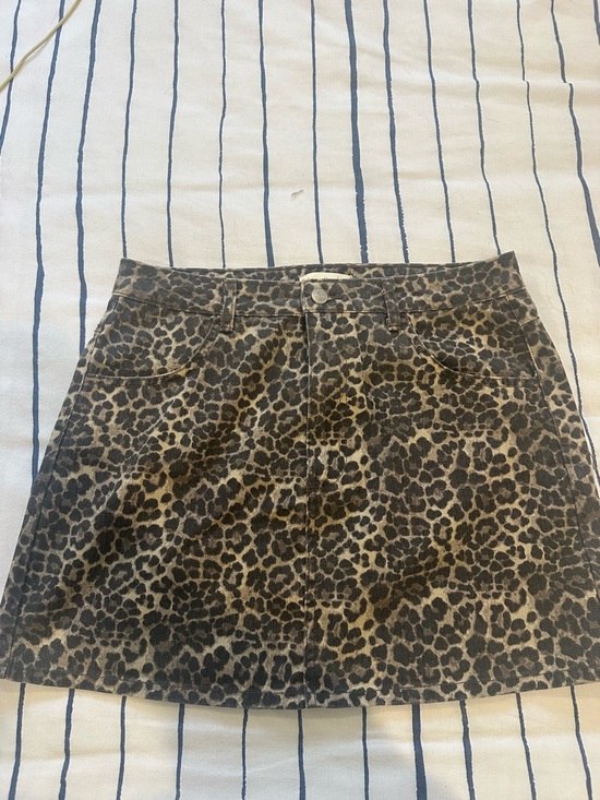 Active USA Dresses & Skirts - Active USA Leopard Print A-Line Mini Skirt - Brown & Black